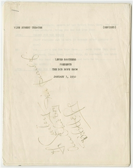 1950 Bob Hope Signed "Bob Hope Show" TV Script (PSA/DNA)